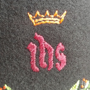 IHS, Jesus, Stickerei, Plattstich,