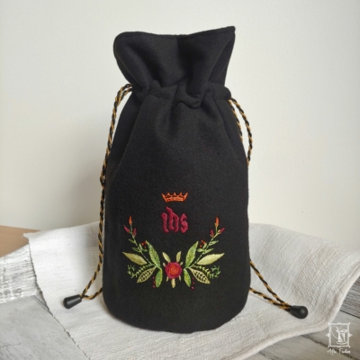 Trachtenbeutel, Kassettl, Beutel, Tasche, IHS, handgestickt, Dirndltasche